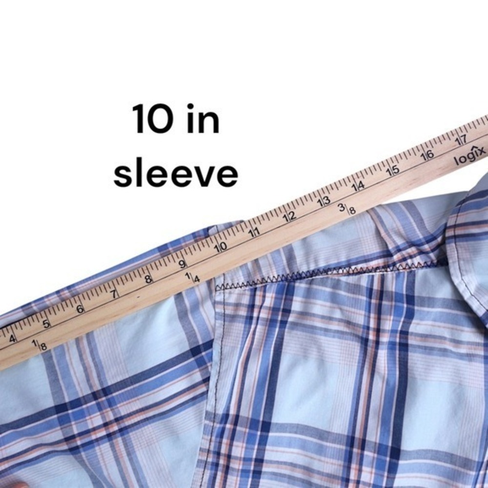 KAVU Mens Large Blue Plaid Short Sleeve Button‎ Up Outdoor Casual Shirt - Picture 13 of 16